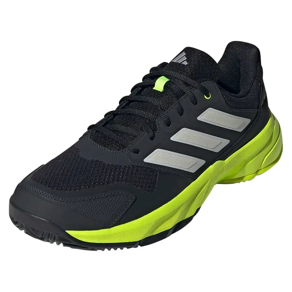 Men's CourtJam Control 3 Tennis Shoes Carbon and Lucid Lemon Men's CourtJam Control 3 Tennis Shoes Carbon and Lucid Lemon