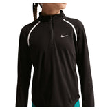 Girls' Dri-FIT Tempo Long-Sleeve Half-Zip Training Top Black and White, Nike, Black/White, Tennis Express, IM3661-010BH26-BLACK-WHITE-1