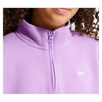 Girls' Sportswear Studio Fleece Oversized 1/4-Zip Top Violet Star and White, Nike, Tennis Express, IM4948-589H26-3