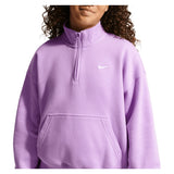 Girls' Sportswear Studio Fleece Oversized 1/4-Zip Top Violet Star and White, Nike, Violet Star/White, Tennis Express, IM4948-589H26-VIOLET-STAR-WHITE-1