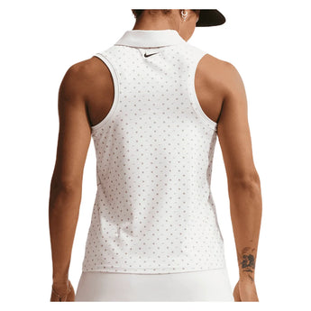 Women's Victory Dri-FIT Sleeveless Printed Tennis Polo White and Pink Foam, Nike, Tennis Express, IR0051-100H26-1