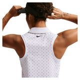 Women's Victory Dri-FIT Sleeveless Printed Tennis Polo White and Pink Foam, Nike, Tennis Express, IR0051-100H26-2