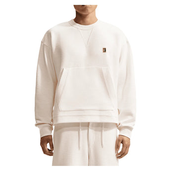 Men's Club Rules French Terry Crew-Neck Sports Sweatshirt,Apparel,Nike,133 Sail/Black,XS,Tennis Express,IR0981-133