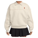 Women's Court Collection Long Sleeve Fleece Tennis Top, Nike, 104 Lt Orewood Brown, Tennis Express, IU3253-H26-104-LT-OREWOOD-BROWN-1