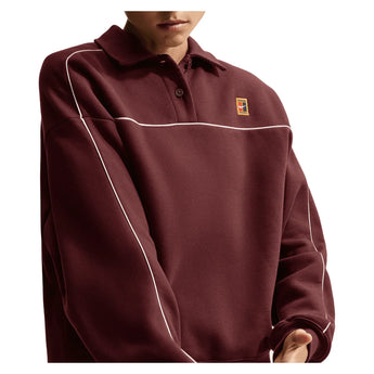 Women's Court Collection Long Sleeve Fleece Tennis Top, Nike, 658 Mystic Dates, Tennis Express, IU3253-H26-658-MYSTIC-DATES-1