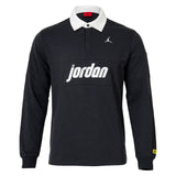 Men's Air Jordan Brooklyn Long-Sleeve Polo Shirt Anthracite and Sail, Nike, Anthracite/Sail, Tennis Express, IV7354-060H26-ANTHRACITE-SAIL-1