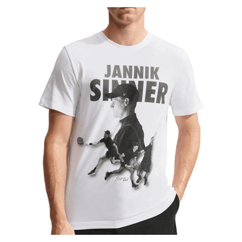 Men's Jannik Sinner Court Dri-FIT Graphic Tennis T-Shirt, Nike, 100 White, Tennis Express, IZ2725-H26-100-WHITE-1