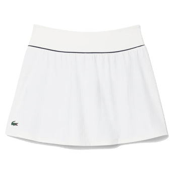 Women's Heritage Tennis Skort, Lacoste, EV0 Flour/Navy Blue, Tennis Express, JF6806-F26-EV0-FLOUR-NAVY-BLUE-1