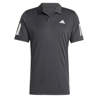 Men's Club 3 Stripe Tennis Polo Black-Apparel-Adidas-JG0985-S25-1-Tennis Express