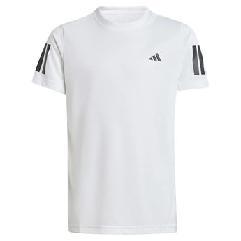 Boys' Club 3 Stripe Tennis Tee White-Apparel-Adidas-JI9249-1-Tennis Express