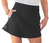 Women's Jilly 15 Inch Tennis Skort Black, Bubble, Black, Tennis Express, JILL-BLKH26-BLACK-1