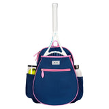 Jr. Love Tennis Backpack Navy and Pink, Ame and Lulu, Navy/Pink, Tennis Express, JLTBP440-B-NAVY-PINK-1