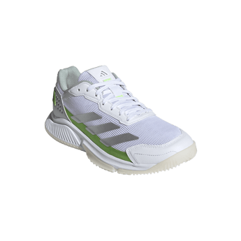 Women's Courtquick Padel Shoes Footwear White and Lucid Lemon,Footwear,Adidas,5,,Tennis Express,JP7229_6_FOOTWEAR_Photography_FrontLateralTopView_transparent