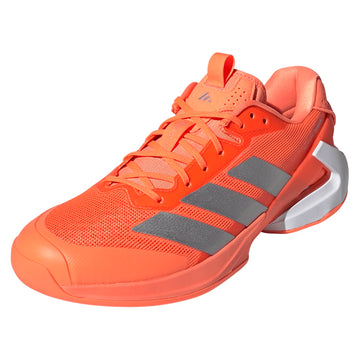 Men's Adizero Ubersonic 5 Tennis Shoes Lucid Orange and Silver Metallic