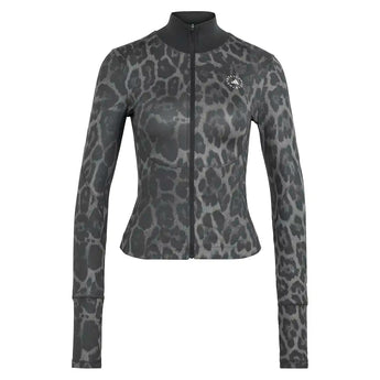 Women's Stella McCartney Longsleeve Printed Midlayer Training Top Dove Grey and Carbon,Apparel,Adidas,Dove Grey/Carbon,XS,Tennis Express,KG3263-1