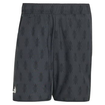 Men's Club Graphic 9 Inch Tennis Shorts Carbon and Black,Apparel,Adidas,Carbon/Black,XS,Tennis Express,KS8270-1