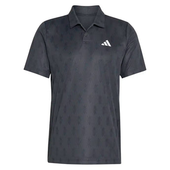 Men's Club Graphic Tennis Polo Carbon and Black,Apparel,Adidas,Carbon/Black,XS,Tennis Express,KS8273-1