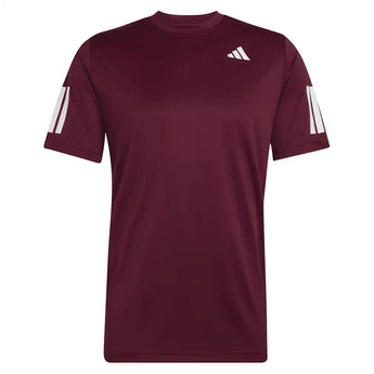 Men's Club 3 Stripe Tennis Tee Maroon,Apparel,Adidas,Maroon,XS,Tennis Express,KS8311-1