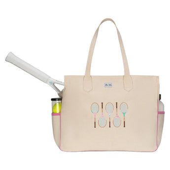 Women's Love All Court Bag Retro Racquets, Ame and Lulu, Retro Racquets, Tennis Express, LACB431-B-RETRO-RACQUETS-1