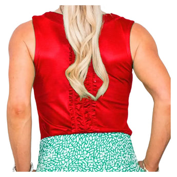 Women's Lexi Tennis Tank Red, Bubble, Tennis Express, LEX-REDH26-1