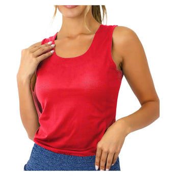 Women's Lexi Tennis Tank Red, Bubble, Red, Tennis Express, LEX-REDH26-RED-1