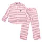 Women's Long Pajama Sleep Set Pink Rally Stripes, Ame and Lulu, Pink Rally Stripes, Tennis Express, LSS370-B-PINK-RALLY-STRIPES-1