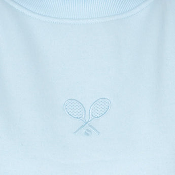 Women's The Mockneck Tennis Sweatshirt Light Blue, CourtLife, Tennis Express, MN-BBLF26-3