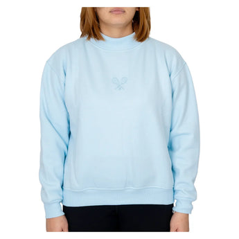 Women's The Mockneck Tennis Sweatshirt Light Blue, CourtLife, Baby Blue, Tennis Express, MN-BBLF26-BABY-BLUE-1