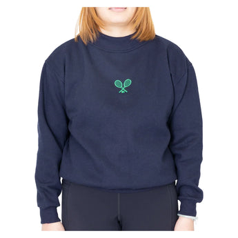 Women's The Mockneck Tennis Sweatshirt Navy, CourtLife, Navy/Green, Tennis Express, MN-NAF26-NAVY-GREEN-1