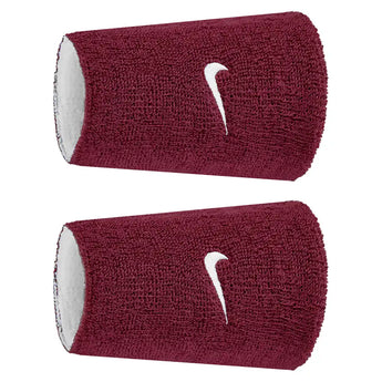 Swoosh Classic Reversible Doublewide Wristbands 2 Pack,Accessories,Nike,659 Dark Team Red/White,One Size,Tennis Express,N1012411-F26-659-1