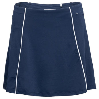 Women's Essentials Colorblock Flounce 15 Inch Tennis Skort Black Iris-Apparel-Penguin-O1KBSF19-417S25-Tennis Express