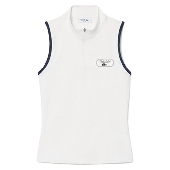 Women's Heritage Tennis Polo, Lacoste, EV0 Flour/Navy Blue, Tennis Express, PF6869-F26-EV0-FLOUR-NAVY-BLUE-1