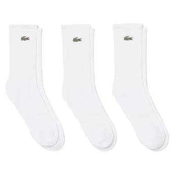 Unisex Classic Tennis Socks 3 Pack,Socks,Lacoste,001 White,6.5/8.5,Tennis Express,RA9192-BF26-001