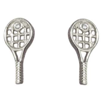 Tennis Racquet Earrings Silver,Racquets,Racquet Inc,,,Tennis Express,RITG92