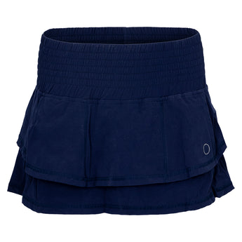Women's Ruffle 13.5 Inch Tennis Skort,Apparel,Bubble,Navy,XS,Tennis Express,RUF-B-n-1