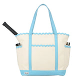 Women's Scalloped Tennis Tote Light Blue,Bags,Ame and Lulu,Light Blue,One Size,Tennis Express,STT-LB