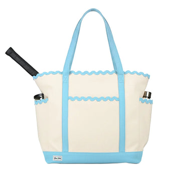 Women's Scalloped Tennis Tote Light Blue,Bags,Ame and Lulu,Light Blue,One Size,Tennis Express,STT-LB
