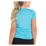 Girls' Dynamic High-Low Short Sleeve Tennis Top, Lucky In Love, Tennis Express, T188-BBS23-1