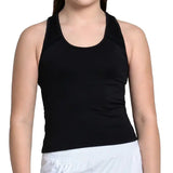 Girls' Mia Tennis Tank with Bra Black,Apparel,Lucky In Love,Black,2XS,Tennis Express,T299-001-3