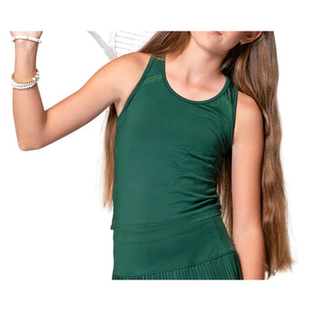 Girls' Mia Tennis Tank With Bra Team Green, Lucky In Love, Team Green, Tennis Express, T299-300-TEAM-GREEN-1