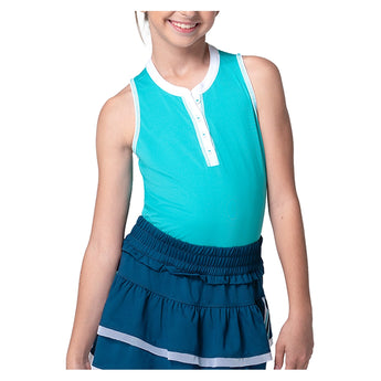 Girls' Henley Tennis Tank Aquamarine-Apparel-Lucky In Love-T312-416H25-669590Tennis Express