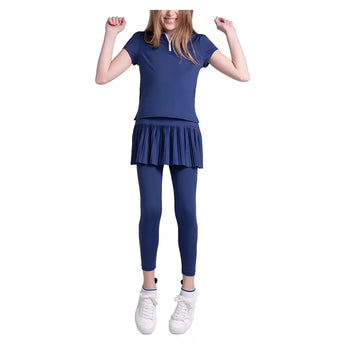 Girls' Pleated Tennis Polo Navy,Apparel,Lucky In Love,,,Tennis Express,T314-400-5