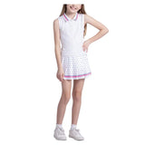 Girls' Bold Statement Tennis Polo Tank White,Apparel,Lucky In Love,,,Tennis Express,T319-09J110-5