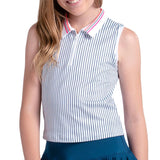 Girls' Glow Point Tennis Polo Tank White-Apparel-Lucky In Love-T319-37G110-Tennis Express