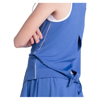 Girls' Game On Tie Back Tennis Tank Parisian Blue,Apparel,Lucky In Love,,,Tennis Express,T332-11J434-7