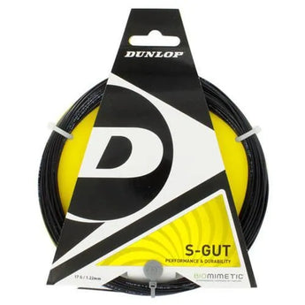 S-Gut 17G Black Tennis String-Strings-Dunlop-T624666SET-Tennis Express