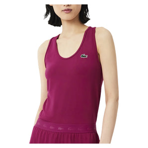 Women's Essentials Tennis Training Tank Rubine Red, Lacoste, Tennis Express, TF0160-JBDF26-1