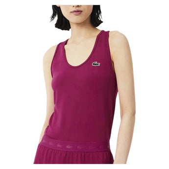 Women's Essentials Tennis Training Tank Rubine Red, Lacoste, Tennis Express, TF0160-JBDF26-1