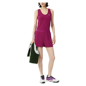 Women's Essentials Tennis Training Tank Rubine Red, Lacoste, Tennis Express, TF0160-JBDF26-3