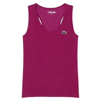 Women's Essentials Tennis Training Tank Rubine Red, Lacoste, Rubine Red, Tennis Express, TF0160-JBDF26-RUBINE-RED-1
